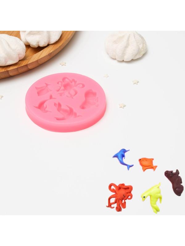 Молд «Морские друзья», 8,3×8,3×1 см, цвет МИКС