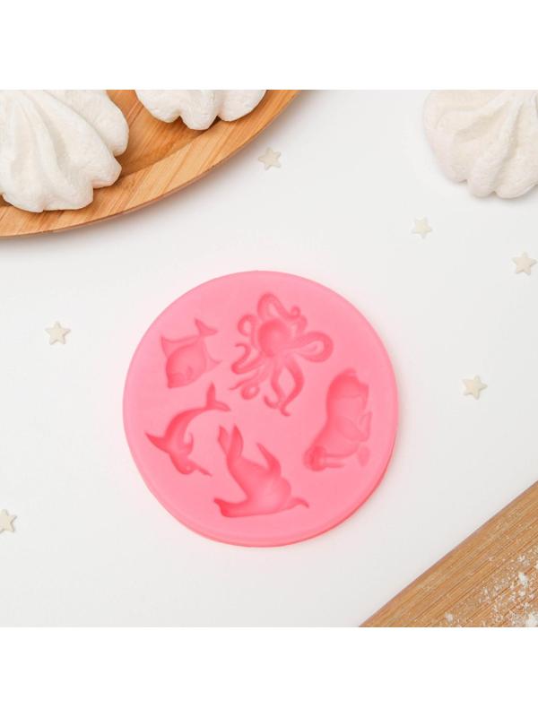 Молд «Морские друзья», 8,3×8,3×1 см, цвет МИКС