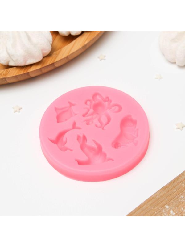 Молд «Морские друзья», 8,3×8,3×1 см, цвет МИКС