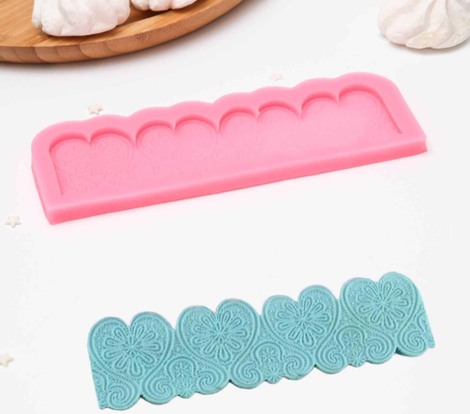 Молд «Ажурные сердца», 18×6×0,8 см, цвет МИКС