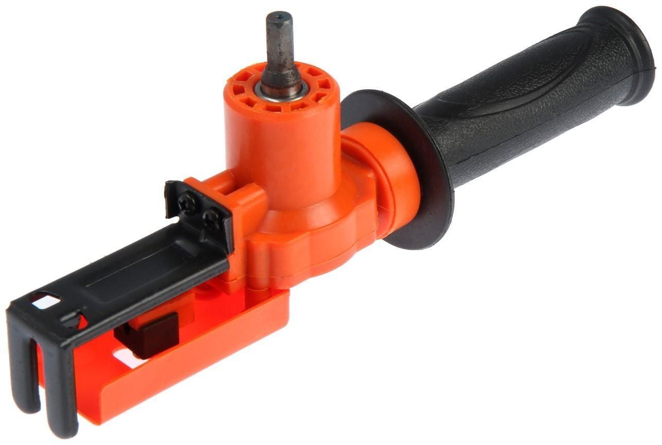 Насадка для дрели ТУНДРА, сабельная пила, угловая, полотна по дереву и металлу 2 шт.