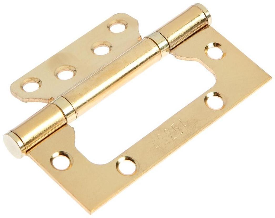 Петля-бабочка ТУНДРА, 100х70х2.0 мм, универсальная, без врезки, цвет золото, 2 шт.