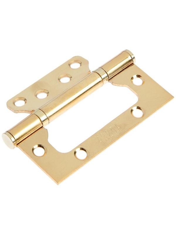 Петля-бабочка ТУНДРА, 100х70х2.0 мм, универсальная, без врезки, цвет золото, 2 шт.