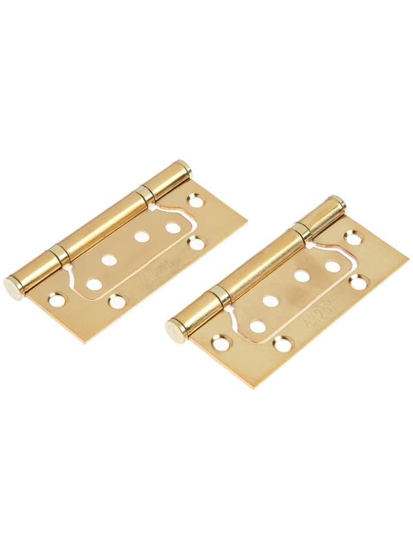 Петля-бабочка ТУНДРА, 100х70х2.0 мм, универсальная, без врезки, цвет золото, 2 шт.