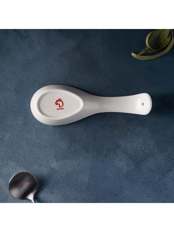 Подставка фарфоровая под ложку Доляна «Млечный путь», 21,5×7,5 см, цвет бирюзовый