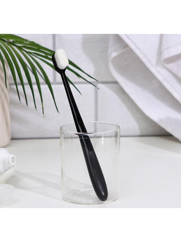 Сверхмягкая зубная щётка, 10000 щетинок, ровная, чёрная