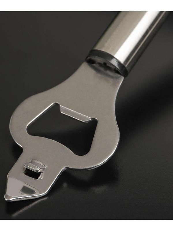 Открывалка Доляна Fargo, 18,5×4,5×2 см, нержавеющая сталь, цвет чёрный, хромированный