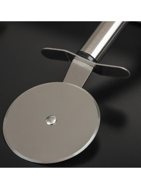 Нож для пиццы и теста Доляна Fargo, 20×6,5 см, нержавеющая сталь, цвет чёрный