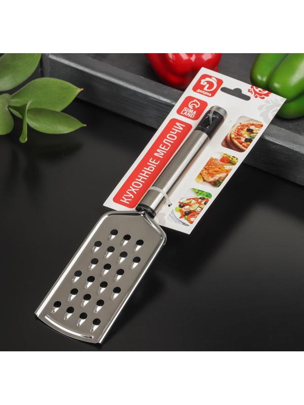 Тёрка крупная с ручкой Доляна Fargo, 23,5×6×2, нержавеющая сталь, цвет хромированный, чёрный