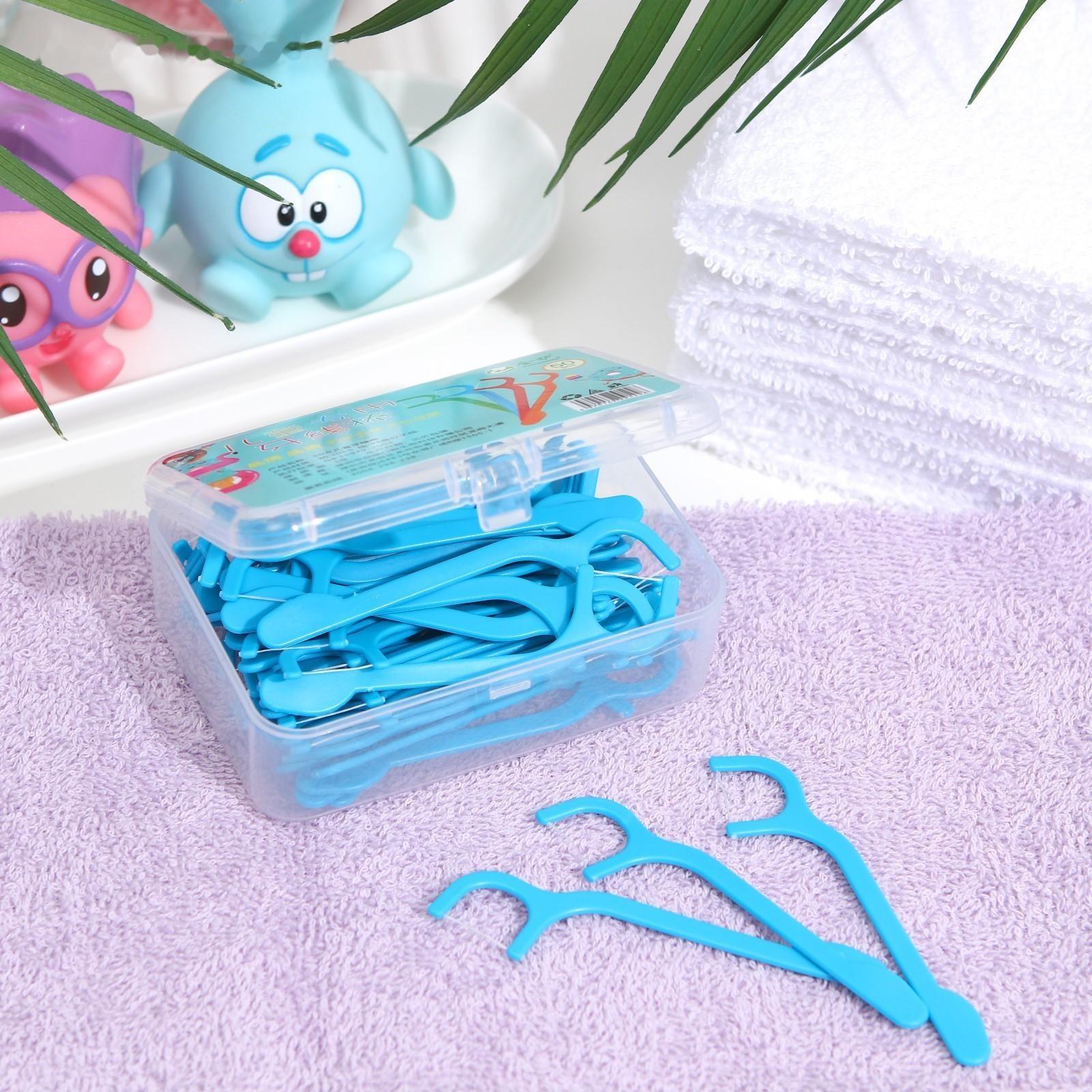 Зубные нити детские, синие, набор 50 шт.