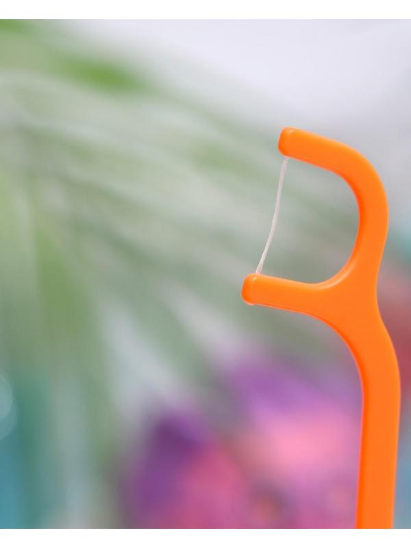 Зубные нити детские, оранжевые, набор 50 шт.