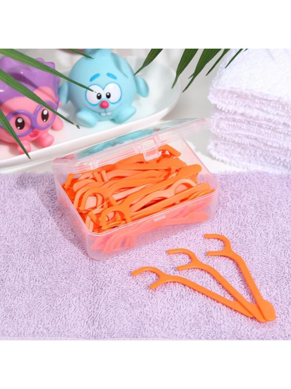 Зубные нити детские, оранжевые, набор 50 шт.