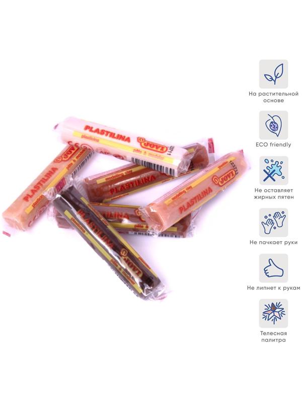 Пластилин на растительной основе, 6 цветов, 90 г, JOVI, телесная палитра, европодвес, ДЛЯ МАЛЫШЕЙ