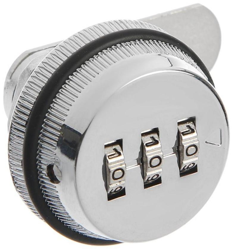 Замок кодовый ТУНДРА, для почтового ящика, цвет хром, длина резьбовой части 20 мм