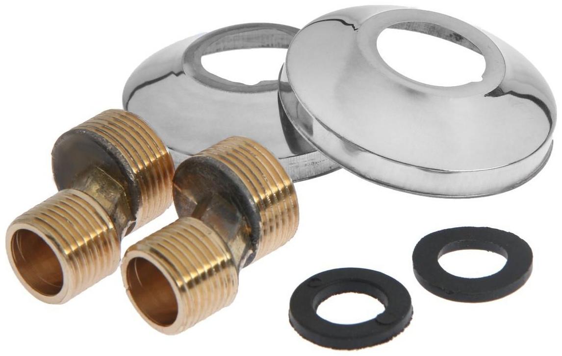 Эксцентрики для смесителя ZEIN, латунь, матовые отражатели, с прокладками, набор 2 шт