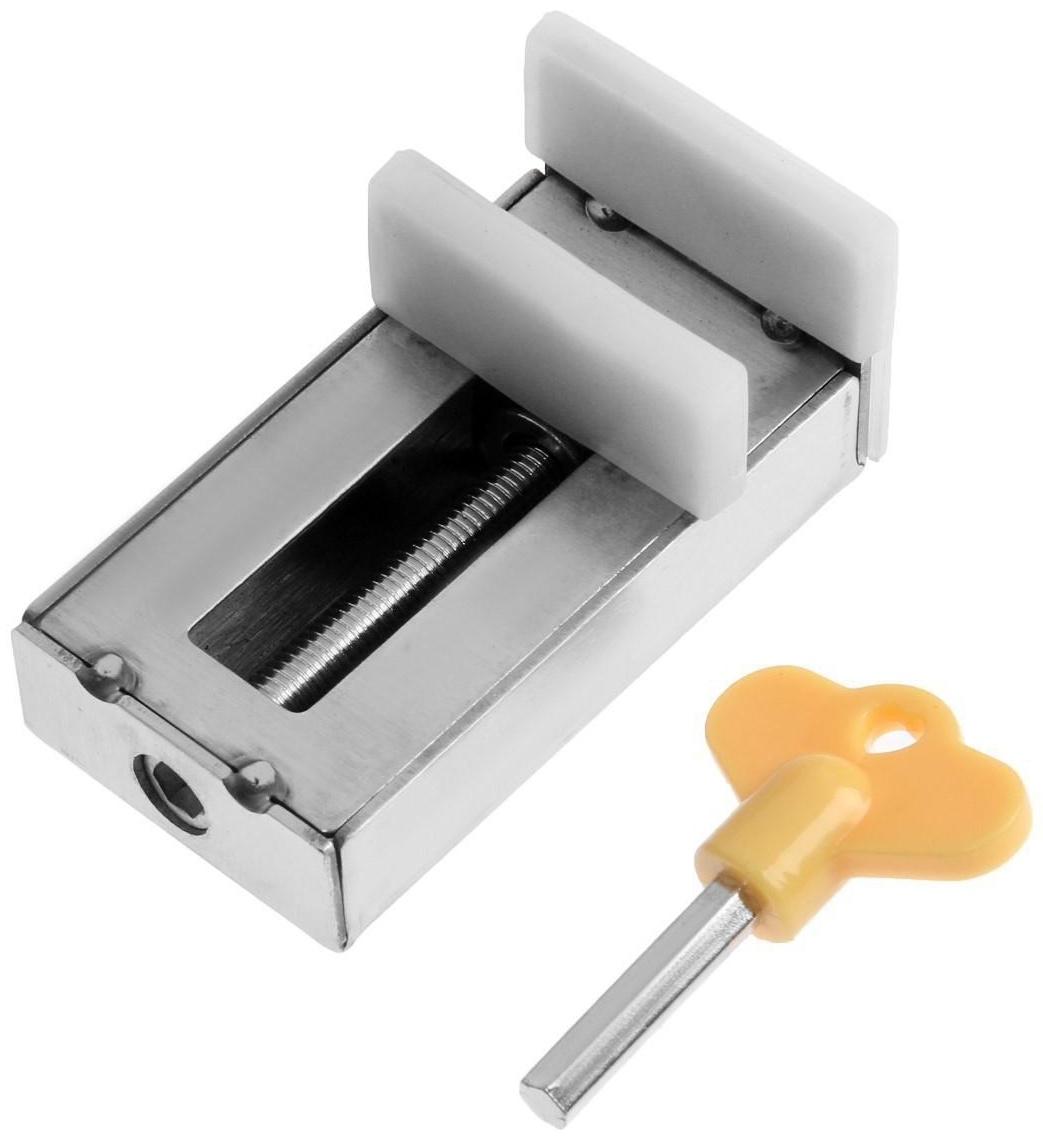 Замок блокиратор для окон и дверей ТУНДРА, нержавеющая сталь