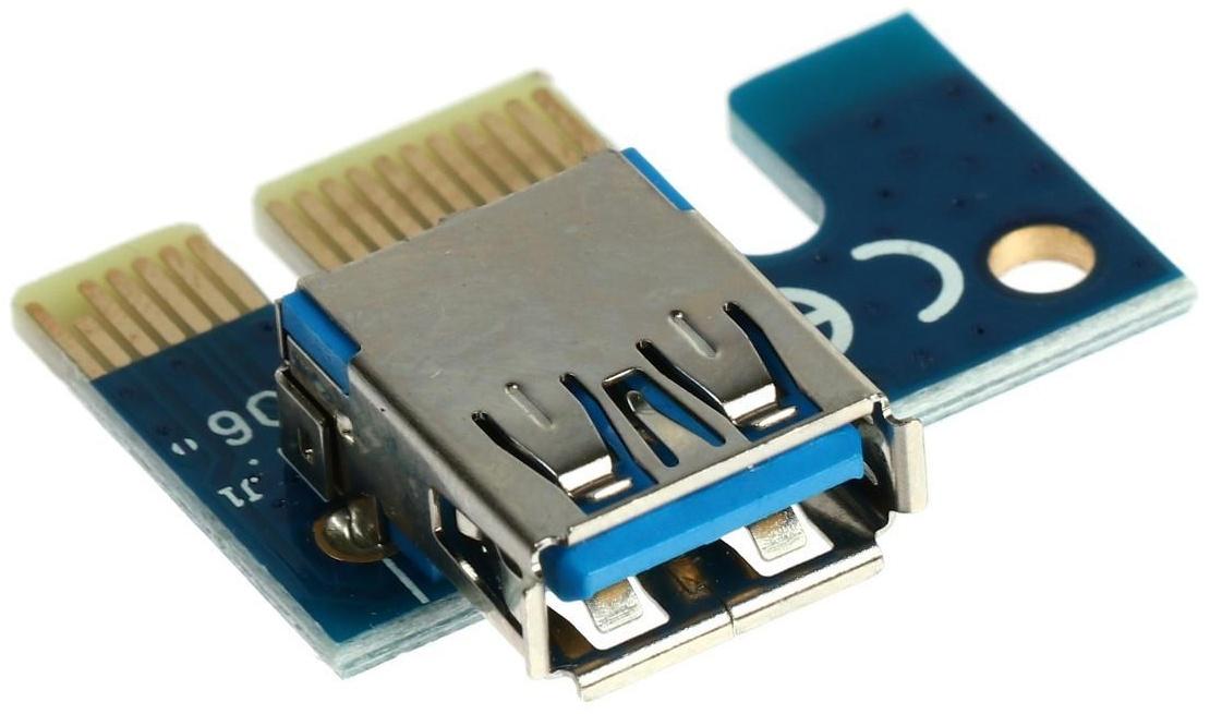 Переходник на видеокарту с USB3.0 на PCI-Ex 1x-16x, 164P-NO3, 4PIN, для майнинга
