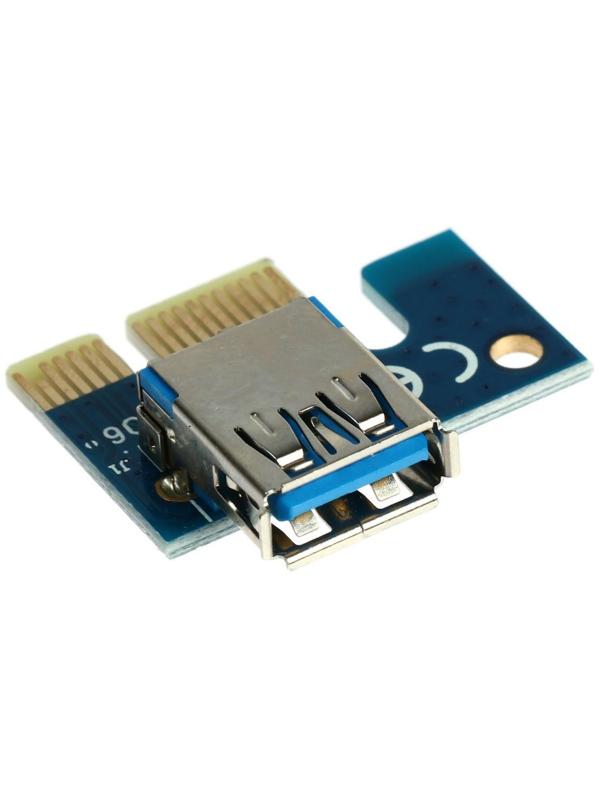 Переходник на видеокарту с USB3.0 на PCI-Ex 1x-16x, 164P-NO3, 4PIN, для майнинга