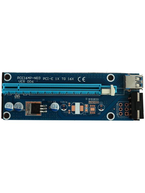 Переходник на видеокарту с USB3.0 на PCI-Ex 1x-16x, 164P-NO3, 4PIN, для майнинга