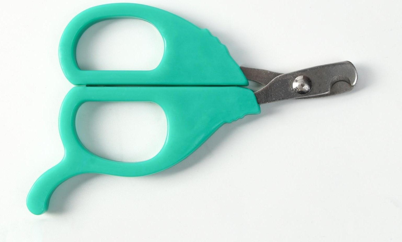 Ножницы-когтерезы малые с упором для пальца, голубые
