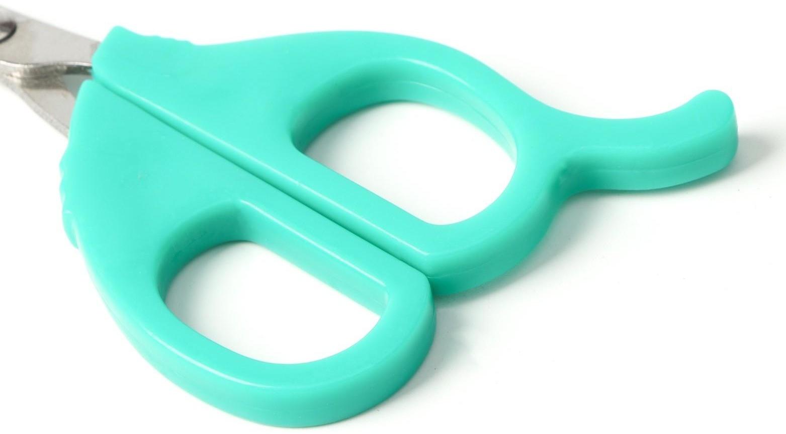 Ножницы-когтерезы малые с упором для пальца, голубые