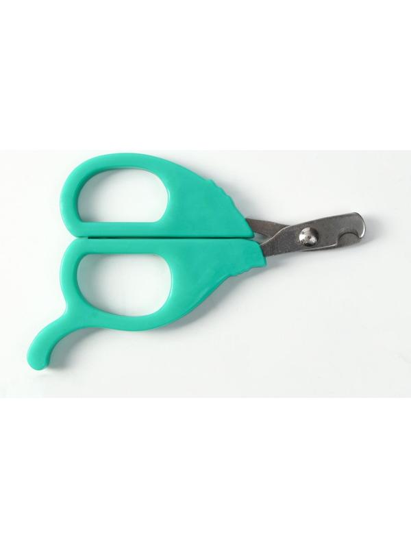 Ножницы-когтерезы малые с упором для пальца, голубые