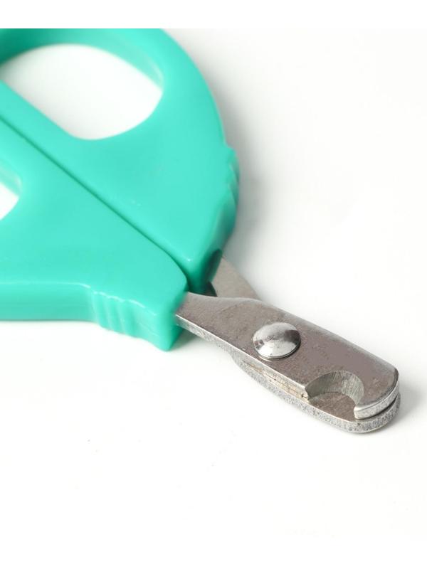Ножницы-когтерезы малые с упором для пальца, голубые