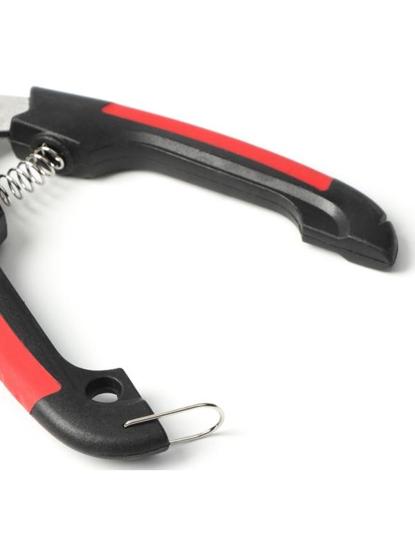 Когтерез боковой малый с закругленными резиновыми ручками,отверстие 8 мм,чёрный с красным