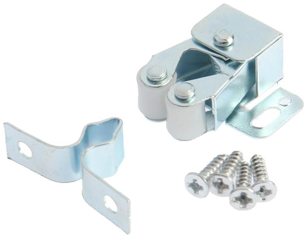 Двойная роликовая защёлка-стопор LOCKLAND, железная, цвет цинк