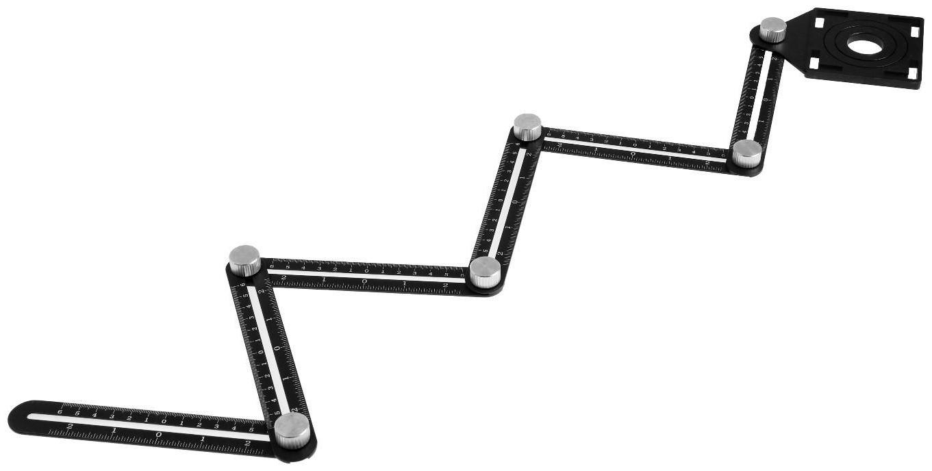 Складная линейка ТУНДРА, для позиционирования отверстий при сверлении, 6 углов, 25-45-60