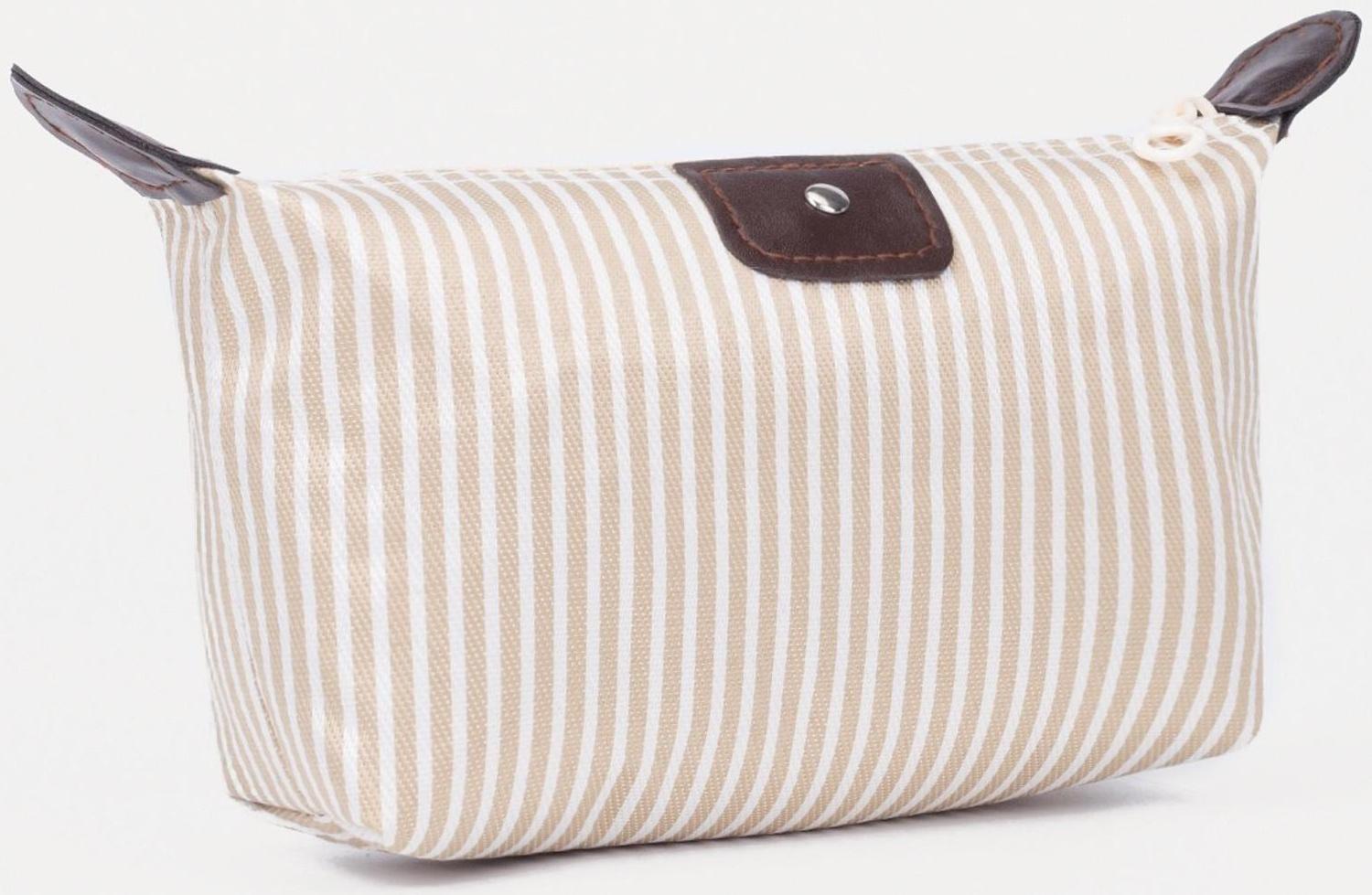 Косметичка на молнии, цвет бежевый