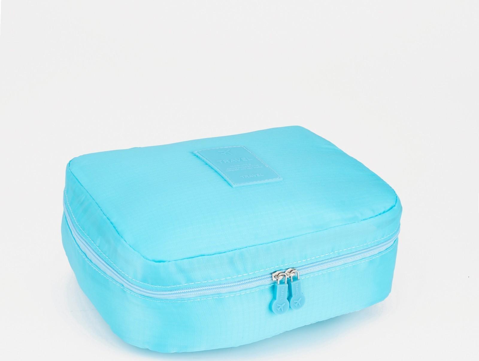 Косметичка на молнии, цвет голубой