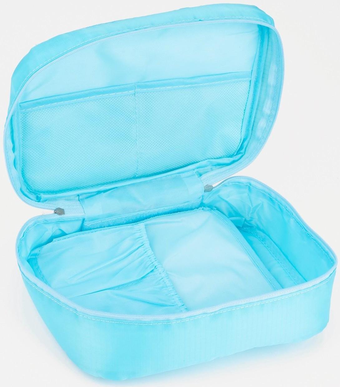 Косметичка на молнии, цвет голубой
