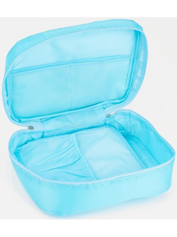 Косметичка на молнии, цвет голубой
