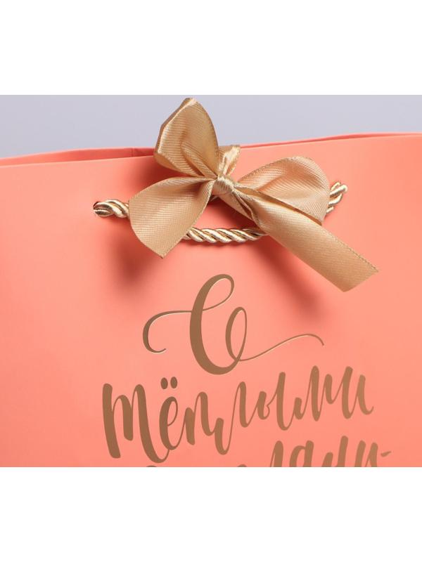 Пакет подарочный «С тёплыми пожеланиями», 28 х 20 х 9 см