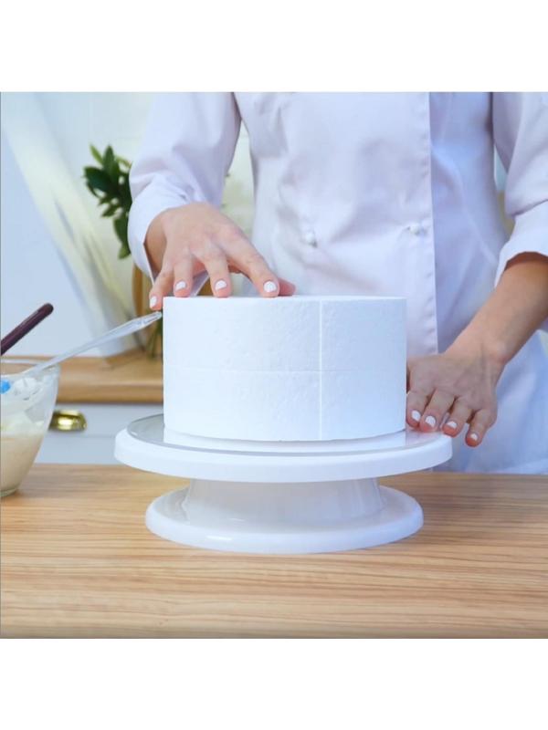 Фальшярус для торта круглый, d=16 см, h=10 см, цвет белый