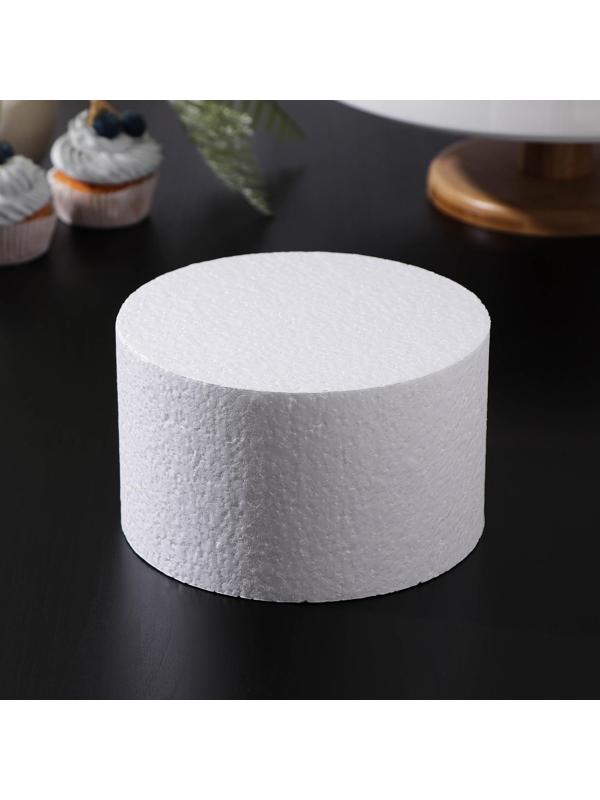 Фальшярус для торта круглый, d=16 см, h=10 см, цвет белый