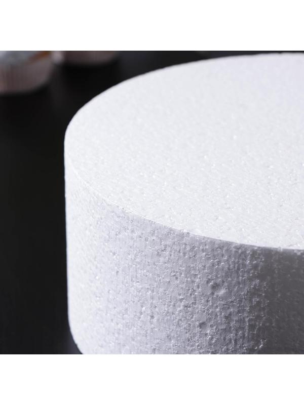 Фальшярус для торта круглый, d=25 см, h=10 см, цвет белый