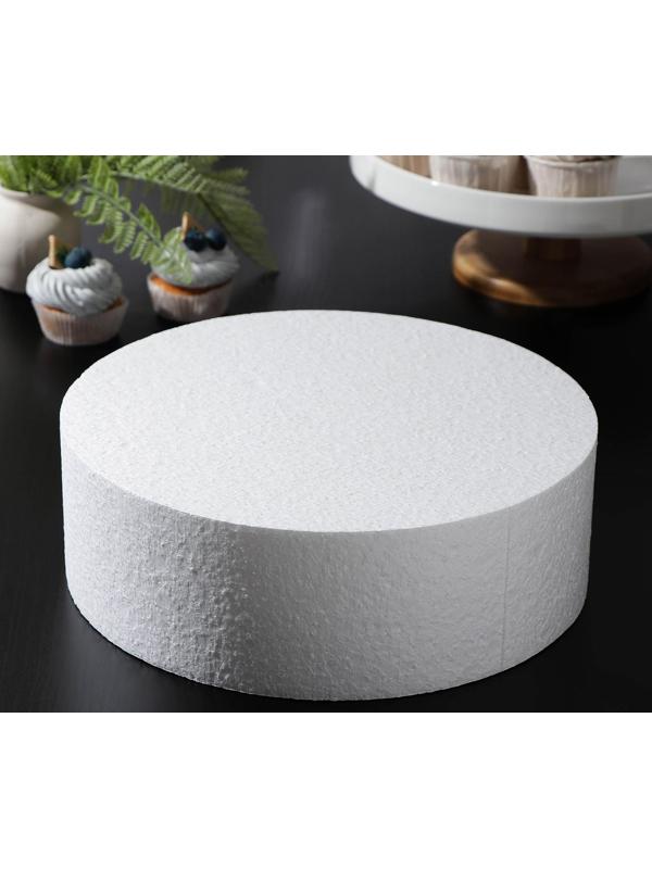 Фальшярус для торта круглый, d=30 см, h=10 см, цвет белый