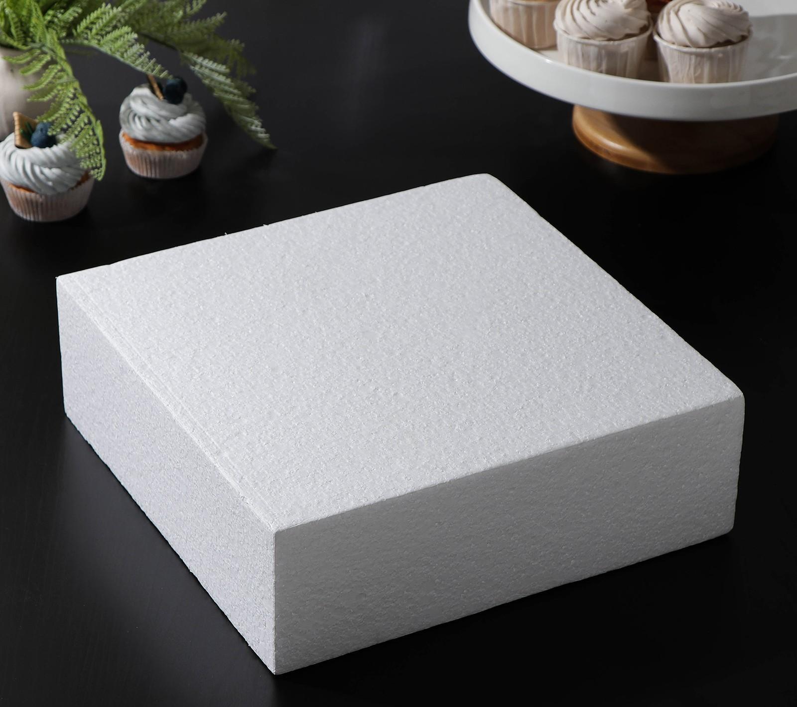 Фальшярус для торта квадратный, 30×30 см, h=10 см, цвет белый