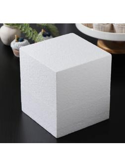 Фальшярус для торта квадратный, 18×18 см, h=20 см, цвет белый