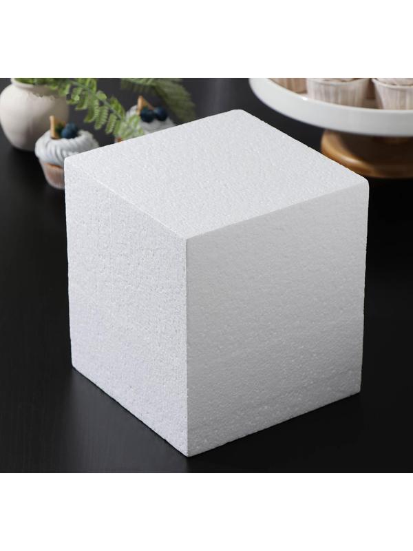 Фальшярус для торта квадратный, 18×18 см, h=20 см, цвет белый