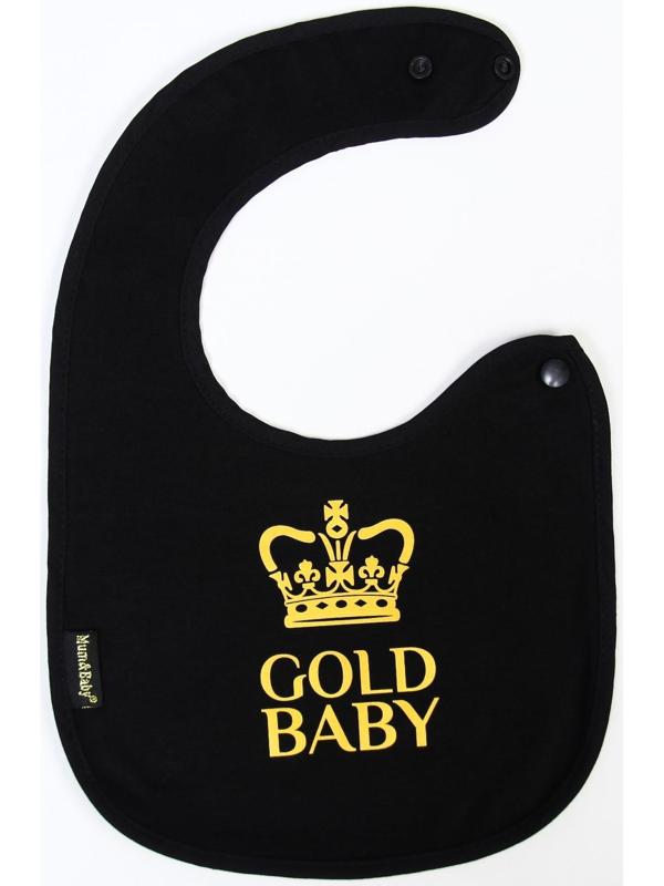 Нагрудник/слюнявчик для кормления «Gold baby» на кнопке
