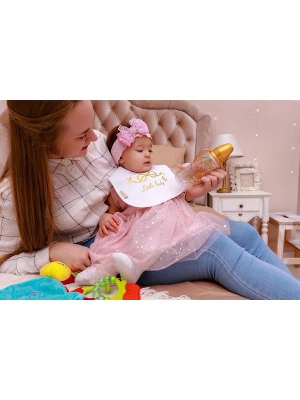 Нагрудник/слюнявчик для кормления «Little lady» на кнопке