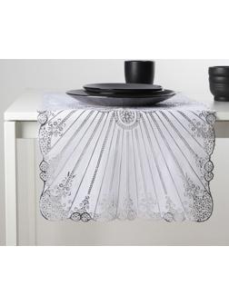 Салфетка ажурная для стола «Лучи», 84×40 см, ПВХ, цвет серебряный