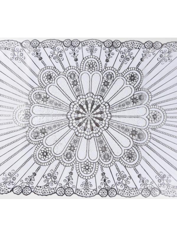 Салфетка ажурная для стола «Лучи», 84×40 см, ПВХ, цвет серебряный