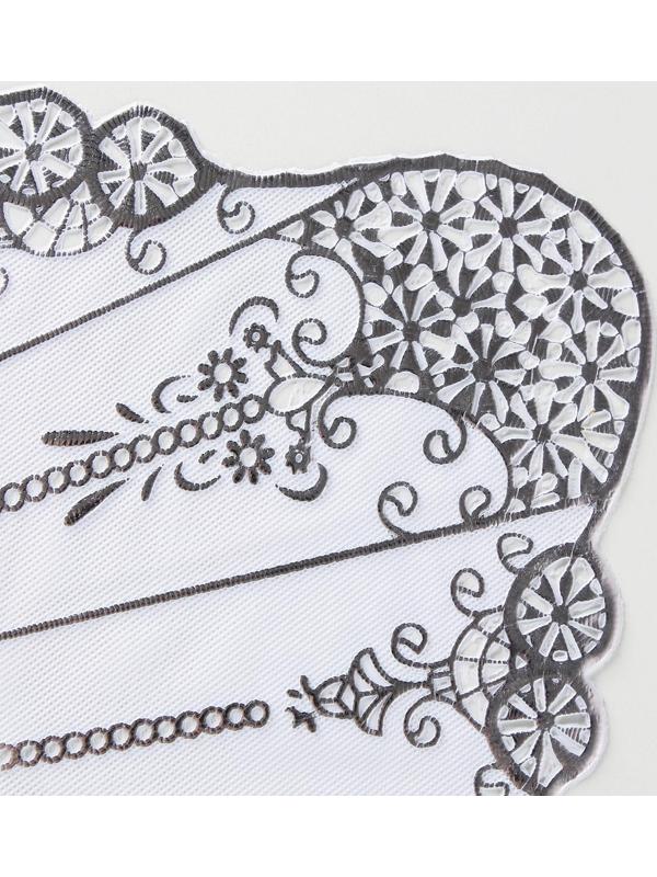 Салфетка ажурная для стола «Лучи», 84×40 см, ПВХ, цвет серебряный