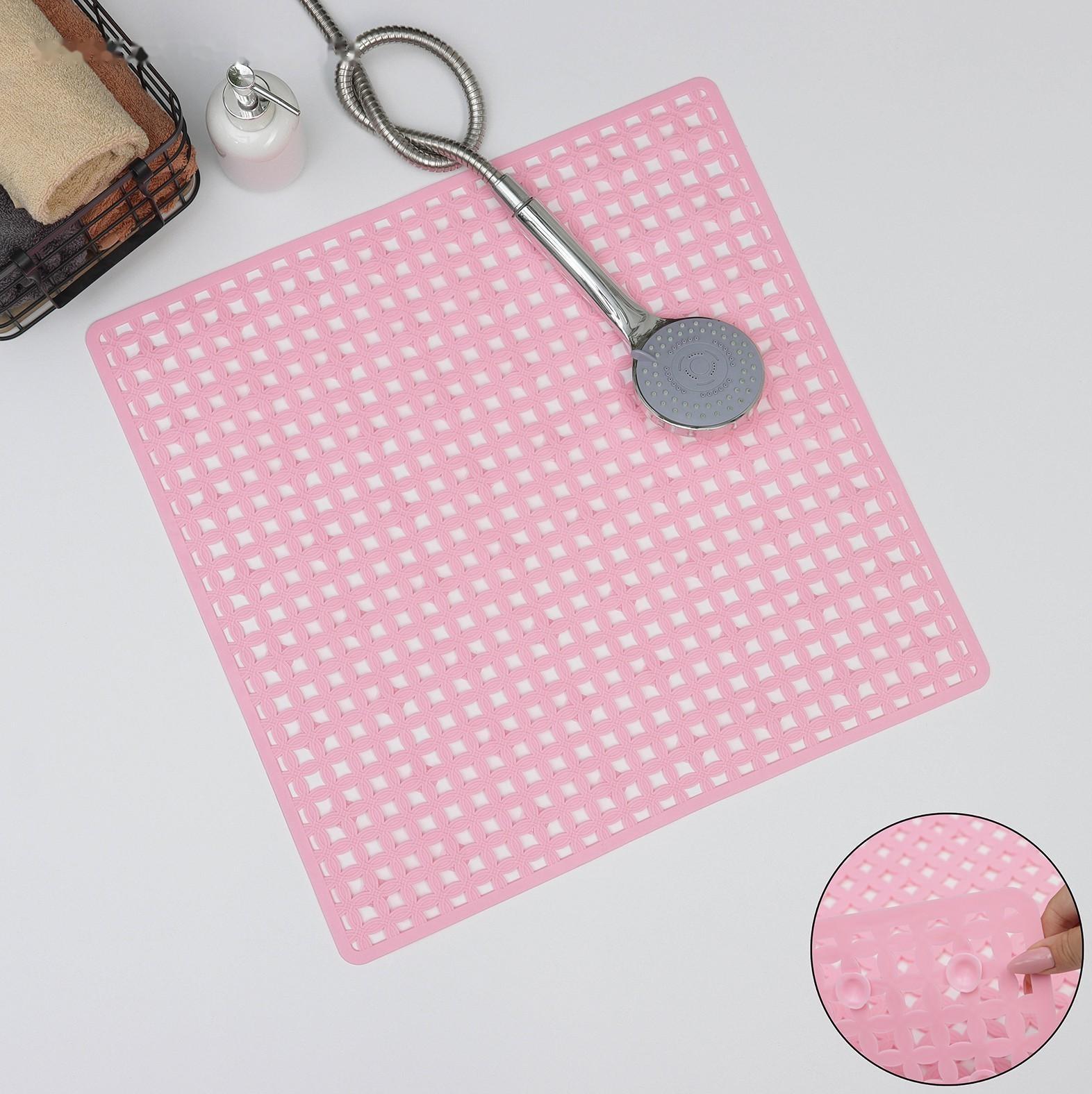 SPA-коврик для душа на присосках Доляна «Клеточка», 50×50 см, цвет МИКС