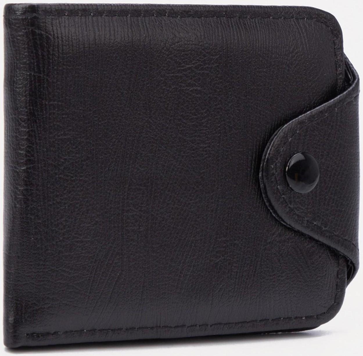 Портмоне на кнопке, цвет чёрный