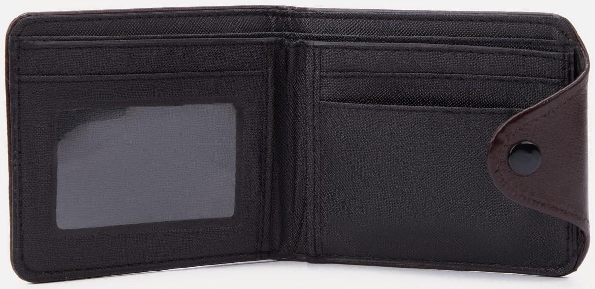 Портмоне на кнопке, цвет коричневый